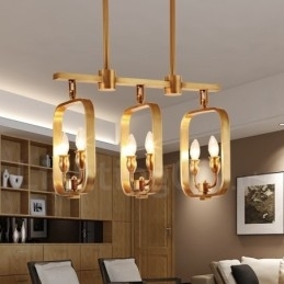 Designer Touch Decorative 6 Light Retro Rustic Luxury Brass Pendant Lamp Chandelier