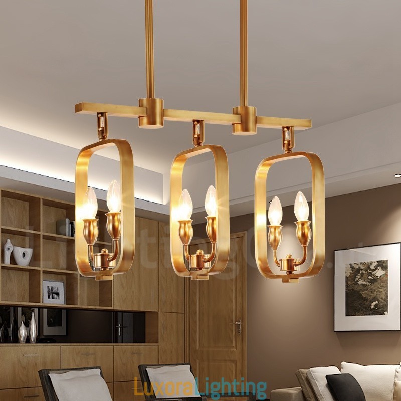 Designer Touch Decorative 6 Light Retro Rustic Luxury Brass Pendant Lamp Chandelier