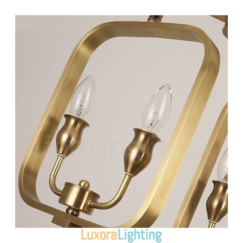 Designer Touch Decorative 6 Light Retro Rustic Luxury Brass Pendant Lamp Chandelier