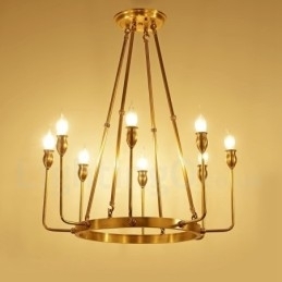 Designer Touch Decorative 6 Light 8 Light Retro Rustic Luxury Brass Pendant Lamp Chandelier