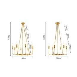 Designer Touch Decorative 6 Light 8 Light Retro Rustic Luxury Brass Pendant Lamp Chandelier