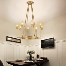 Designer Touch Decorative 6 Light 8 Light Retro Rustic Luxury Brass Pendant Lamp Chandelier
