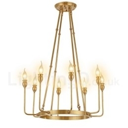 Designer Touch Decorative 6 Light 8 Light Retro Rustic Luxury Brass Pendant Lamp Chandelier