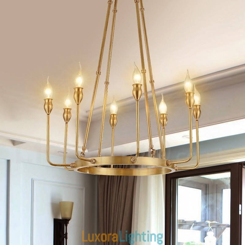 Designer Touch Decorative 6 Light 8 Light Retro Rustic Luxury Brass Pendant Lamp Chandelier