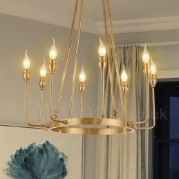 Designer Touch Decorative 6 Light 8 Light Retro Rustic Luxury Brass Pendant Lamp Chandelier