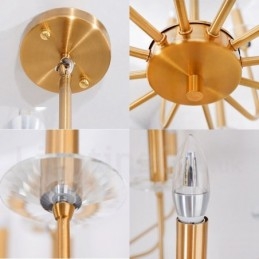 Designer Touch Decorative 12 Light Retro Rustic Luxury Brass Pendant Lamp Chandelier