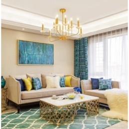 Designer Touch Decorative 12 Light Retro Rustic Luxury Brass Pendant Lamp Chandelier