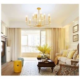 Designer Touch Decorative 12 Light Retro Rustic Luxury Brass Pendant Lamp Chandelier