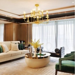 Designer Touch Decorative 12 Light Retro Rustic Luxury Brass Pendant Lamp Chandelier