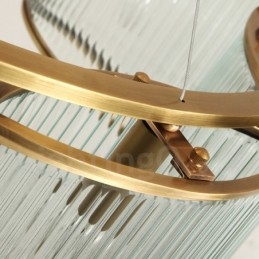 Designer Touch Decorative 8 Light Retro Rustic Luxury Brass Pendant Lamp Chandelier with Glass Shade