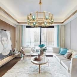 Designer Touch Decorative 6 Light Retro Rustic Luxury Brass Pendant Lamp Chandelier with Glass Shade