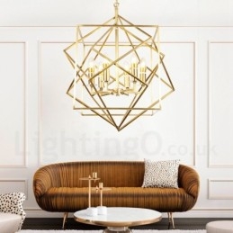 Designer Touch Decorative 6 Light Retro Rustic Luxury Brass Pendant Lamp Chandelier