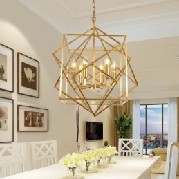 Designer Touch Decorative 6 Light Retro Rustic Luxury Brass Pendant Lamp Chandelier