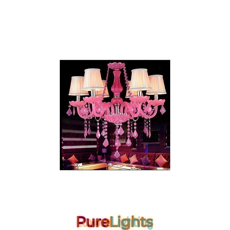 Designer Touch Decorative Coffee lamp Project Light Candle Crystal Hanging Lamp Pink A