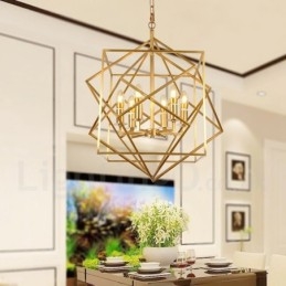 Designer Touch Decorative 6 Light Retro Rustic Luxury Brass Pendant Lamp Chandelier