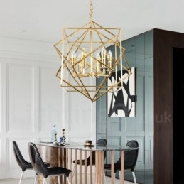 Designer Touch Decorative 6 Light Retro Rustic Luxury Brass Pendant Lamp Chandelier
