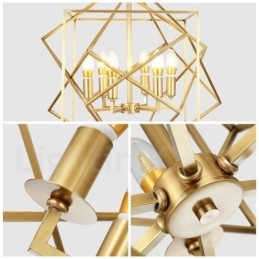 Designer Touch Decorative 6 Light Retro Rustic Luxury Brass Pendant Lamp Chandelier