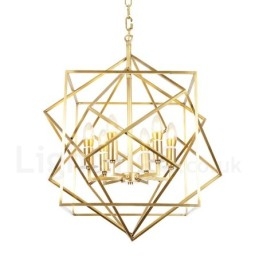 Designer Touch Decorative 6 Light Retro Rustic Luxury Brass Pendant Lamp Chandelier