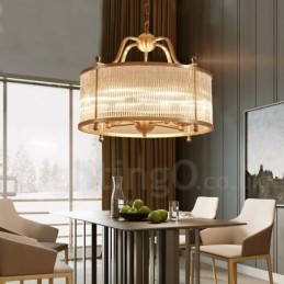 Designer Touch Decorative 5 Light Retro Rustic Luxury Brass Pendant Lamp Chandelier with Glass Shade