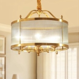 Designer Touch Decorative 5 Light Retro Rustic Luxury Brass Pendant Lamp Chandelier with Glass Shade