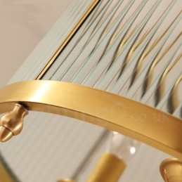 Designer Touch Decorative 5 Light Retro Rustic Luxury Brass Pendant Lamp Chandelier with Glass Shade