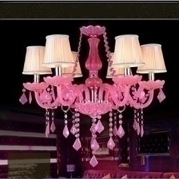 Designer Touch Decorative Coffee lamp Project Light Candle Crystal Hanging Lamp Pink A