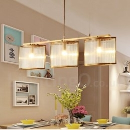 Designer Touch Decorative 3 Light Retro Rustic Luxury Brass Pendant Lamp Chandelier with Glass Shade