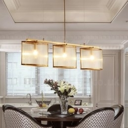 Designer Touch Decorative 3 Light Retro Rustic Luxury Brass Pendant Lamp Chandelier with Glass Shade