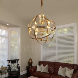 Designer Touch Decorative 8 Light Retro Rustic Luxury Brass Pendant Lamp Chandelier
