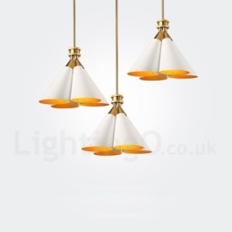 Designer Touch Decorative 4 Light Retro Rustic Luxury Aluminum alloy Pendant Lamp Chandelier with Aluminum alloy Shade