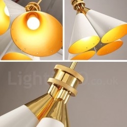 Designer Touch Decorative 4 Light Retro Rustic Luxury Aluminum alloy Pendant Lamp Chandelier with Aluminum alloy Shade
