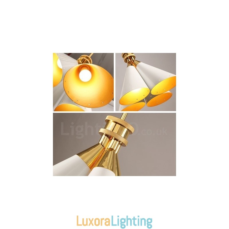 Designer Touch Decorative 4 Light Retro Rustic Luxury Aluminum alloy Pendant Lamp Chandelier with Aluminum alloy Shade