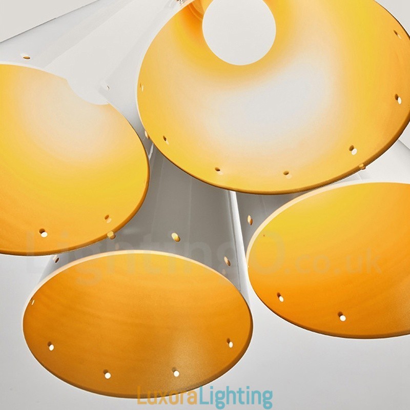 Designer Touch Decorative 4 Light Retro Rustic Luxury Aluminum alloy Pendant Lamp Chandelier with Aluminum alloy Shade