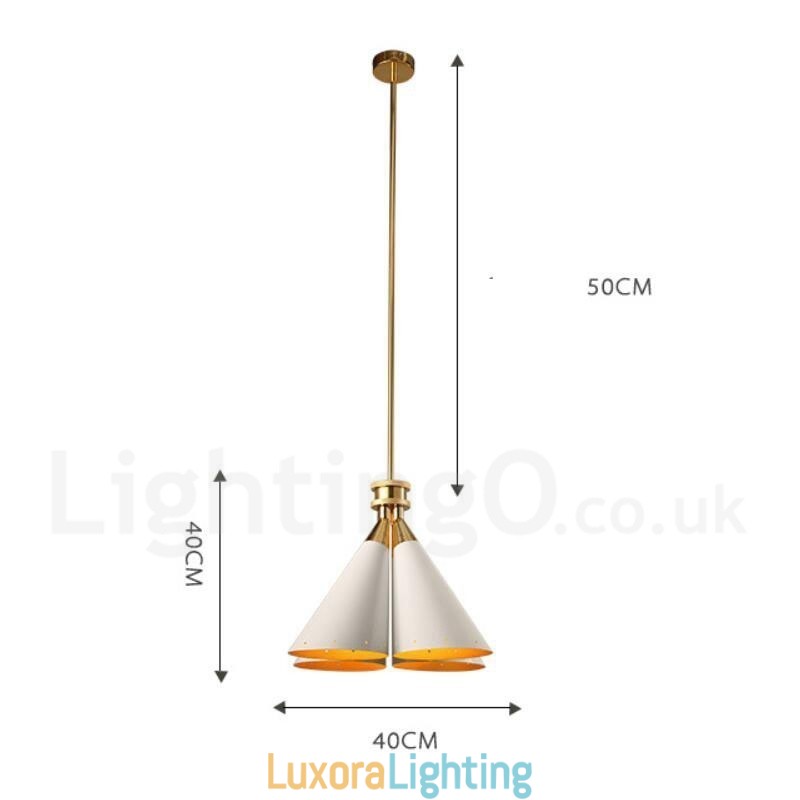 Designer Touch Decorative 4 Light Retro Rustic Luxury Aluminum alloy Pendant Lamp Chandelier with Aluminum alloy Shade