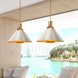 Designer Touch Decorative 4 Light Retro Rustic Luxury Aluminum alloy Pendant Lamp Chandelier with Aluminum alloy Shade