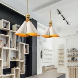 Designer Touch Decorative 4 Light Retro Rustic Luxury Aluminum alloy Pendant Lamp Chandelier with Aluminum alloy Shade