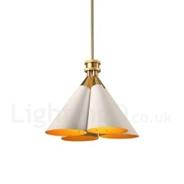 Designer Touch Decorative 4 Light Retro Rustic Luxury Aluminum alloy Pendant Lamp Chandelier with Aluminum alloy Shade