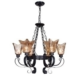 Designer Touch Decorative Chandelier 6 Lights Glass Traditional Classic Vintage