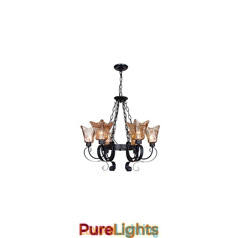 Designer Touch Decorative Chandelier 6 Lights Glass Traditional Classic Vintage
