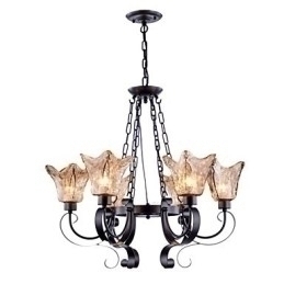Designer Touch Decorative Chandelier 6 Lights Glass Traditional Classic Vintage