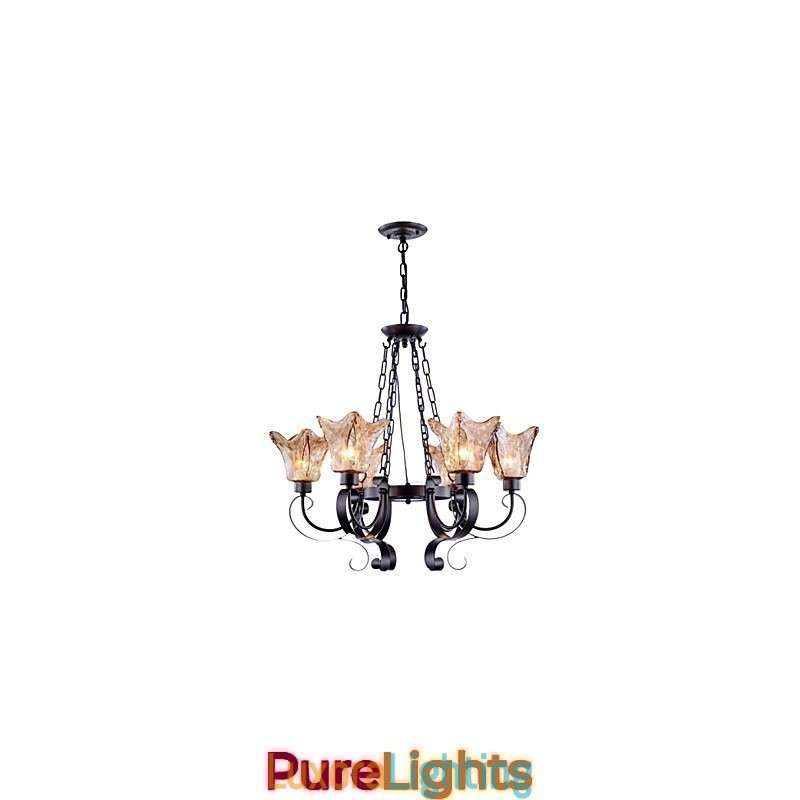 Designer Touch Decorative Chandelier 6 Lights Glass Traditional Classic Vintage