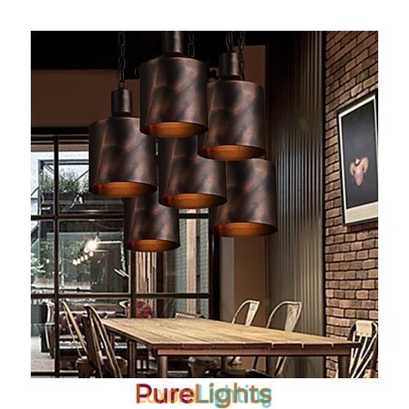 Designer Touch Decorative Chandelier Rustic Lodge Drum Metal Pendant Light