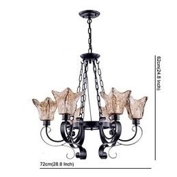 Designer Touch Decorative Chandelier 6 Lights Glass Traditional Classic Vintage