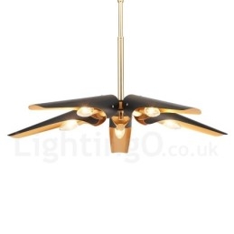 Designer Touch Decorative 5 Light Retro Rustic Luxury Aluminum alloy Pendant Lamp Chandelier with Aluminum alloy Shade