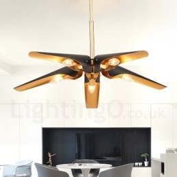 Designer Touch Decorative 5 Light Retro Rustic Luxury Aluminum alloy Pendant Lamp Chandelier with Aluminum alloy Shade