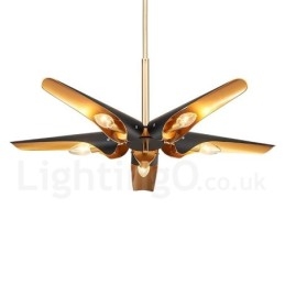 Designer Touch Decorative 5 Light Retro Rustic Luxury Aluminum alloy Pendant Lamp Chandelier with Aluminum alloy Shade