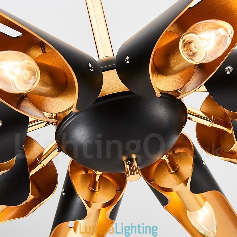 Designer Touch Decorative 5 Light Retro Rustic Luxury Aluminum alloy Pendant Lamp Chandelier with Aluminum alloy Shade