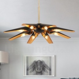 Designer Touch Decorative 8 Light Retro Rustic Luxury Aluminum alloy Pendant Lamp Chandelier with Aluminum alloy Shade