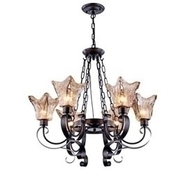 Designer Touch Decorative Chandelier 6 Lights Glass Traditional Classic Vintage