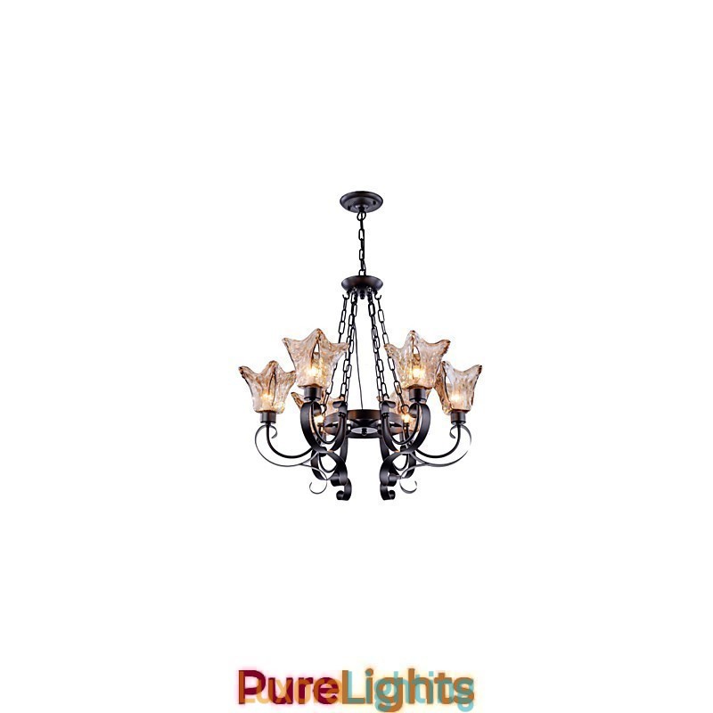 Designer Touch Decorative Chandelier 6 Lights Glass Traditional Classic Vintage